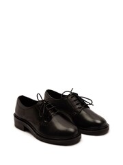 Off The Hook Black Mia Leather Formal Lace-Up School Shoes - Image 2 of 6