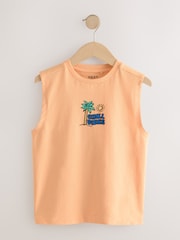 Peach/Blue/Green/Orange Tank Vest 4 Pack (3-16yrs) - Image 4 of 8