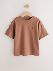 Rust Brown/Cream/Neutral Relaxed Fit Short Sleeve T-Shirts 4 Pack (3-16yrs) - Image 2 of 8