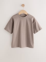 Rust Brown/Cream/Neutral Relaxed Fit Short Sleeve T-Shirts 4 Pack (3-16yrs) - Image 3 of 8