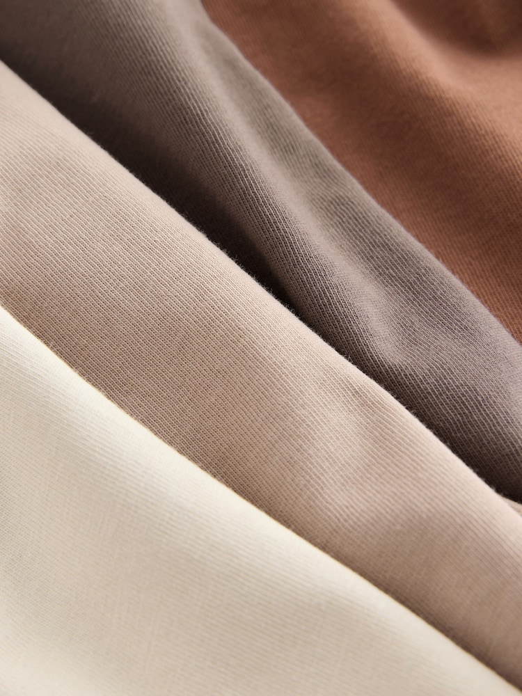 Rust Brown/Cream/Neutral Relaxed Fit Short Sleeve T-Shirts 4 Pack (3-16yrs) - Image 8 of 8