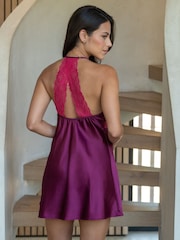 Pour Moi Berry/Pink Dusk Satin Lace Chemise - Image 2 of 4