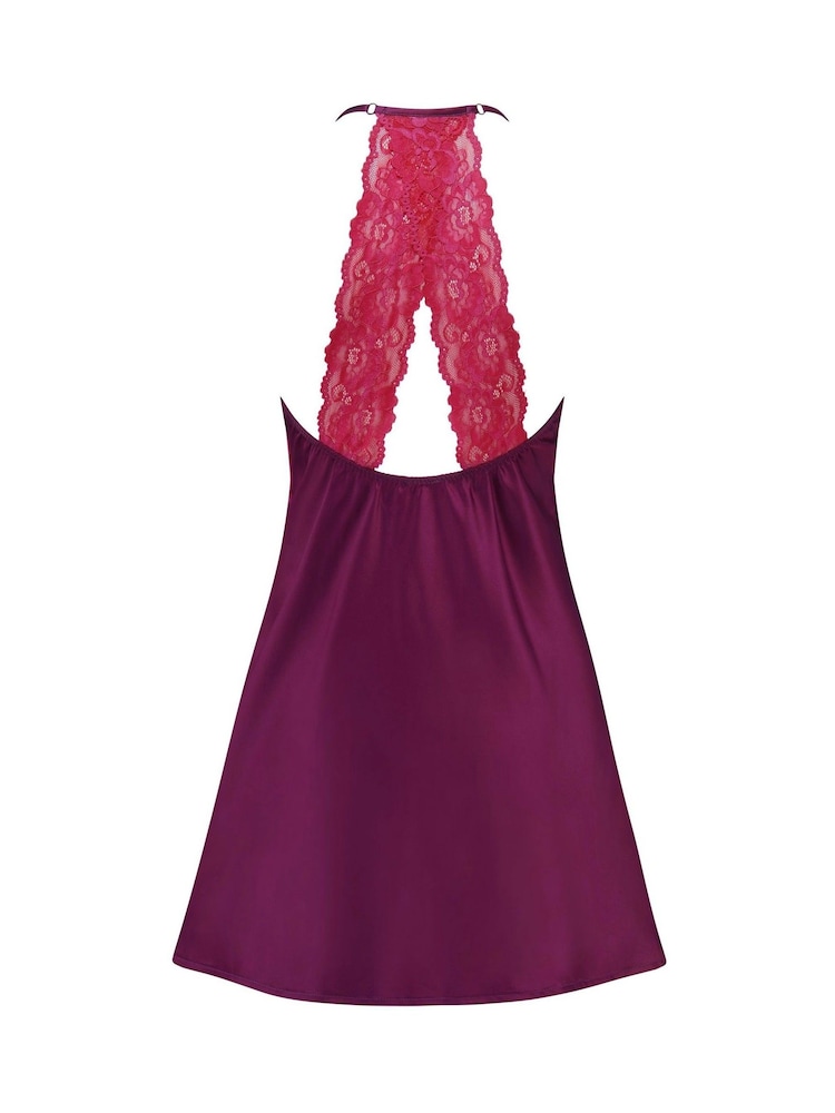 Pour Moi Berry/Pink Dusk Satin Lace Chemise - Image 4 of 4 Pour Moi Berry/Pink Dusk Satin Lace Chemise - Image 4 of 4