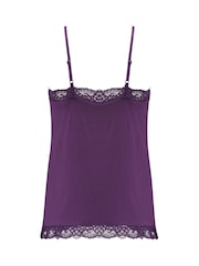 Vijolična - Čipkasta majica s tankimi naramnicami iz mehkega džersija Pour Moi Sofa Loves Hidden Support - Slika 4 iz 4