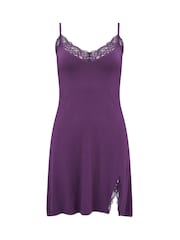 Pour Moi Purple Sofa Loves Lace Hidden Support Soft Jersey Split Chemise - Image 3 of 4