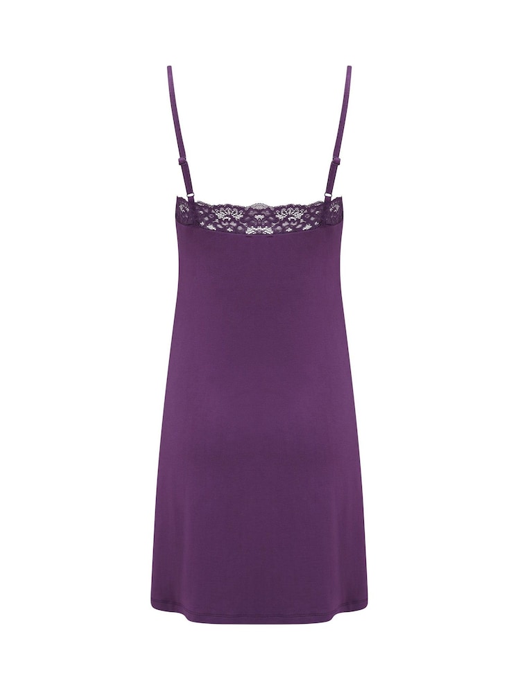Pour Moi Purple Sofa Loves Lace Hidden Support Soft Jersey Split Chemise - Image 4 of 4 Pour Moi Purple Sofa Loves Lace Hidden Support Soft Jersey Split Chemise - Image 4 of 4