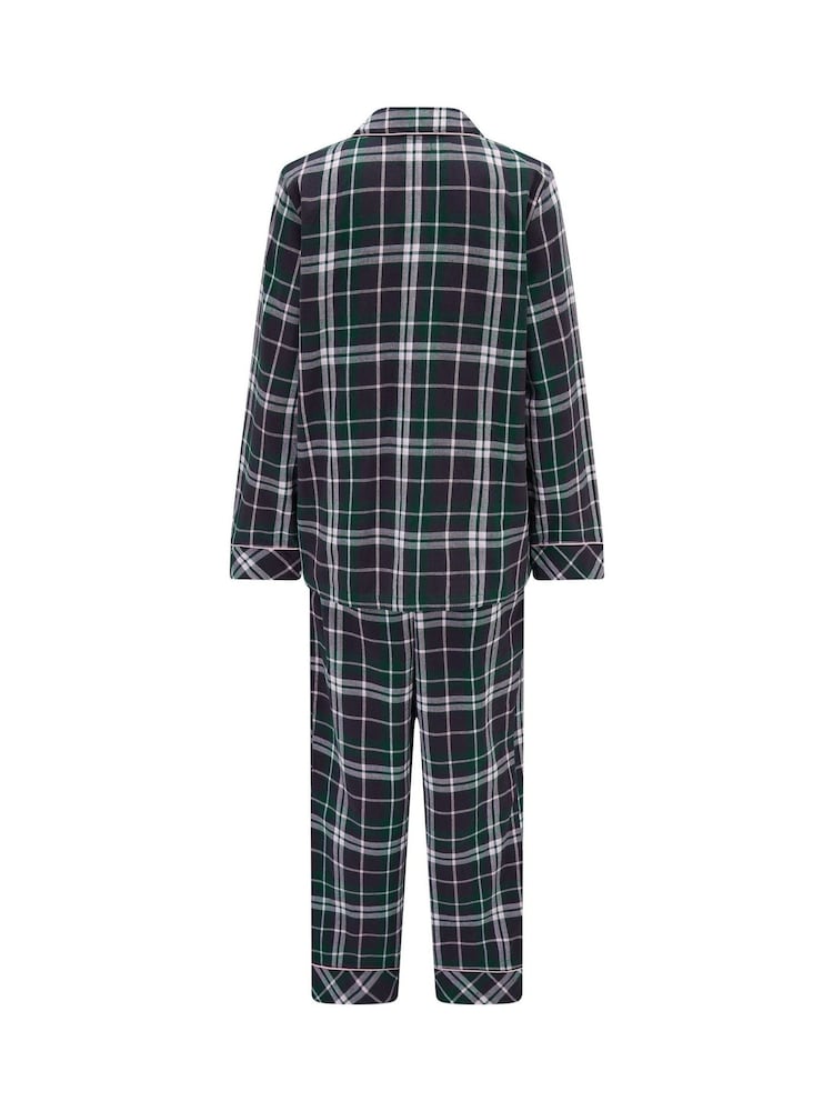 Pour Moi Green Cosy Check Brushed Cotton Pyjamas Gift Set - Image 4 of 4