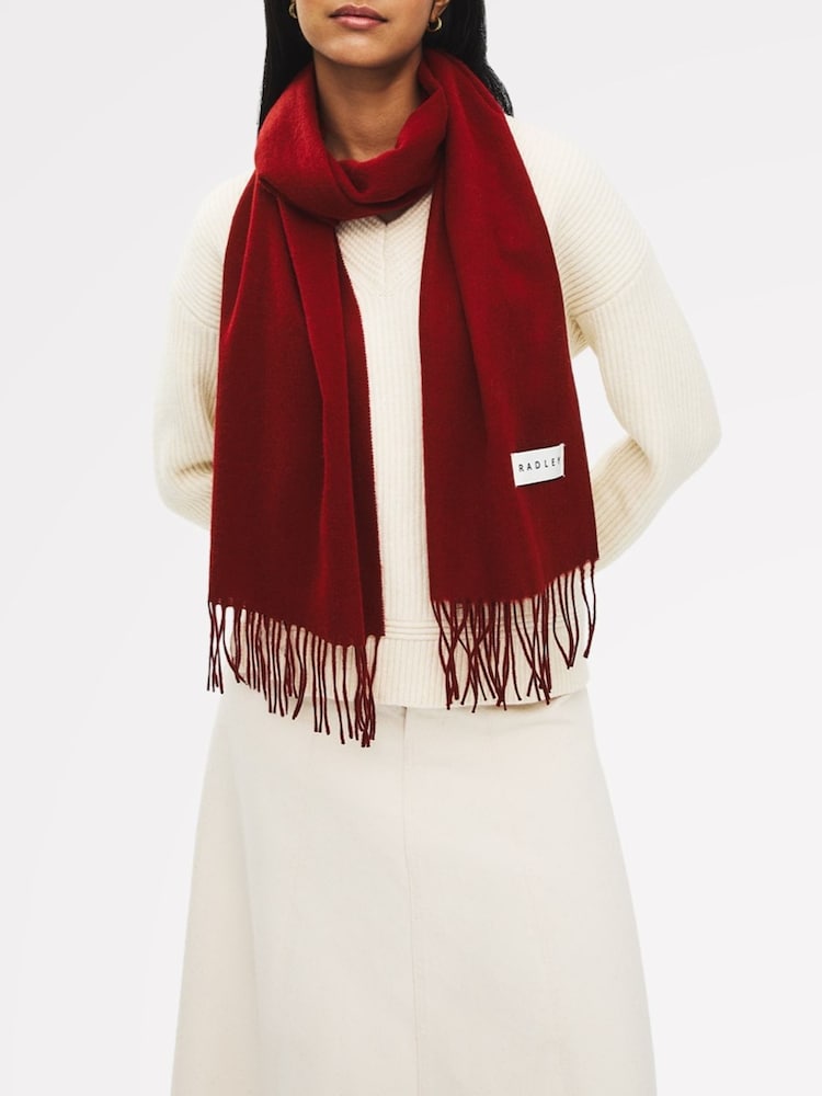Radley Red Wool Scarf - Image 3 of 3 Radley Red Wool Scarf - Image 3 of 3