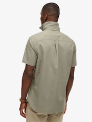 Superdry Green City Cotton Linen Short Sleeve Shirt - Image 2 of 4