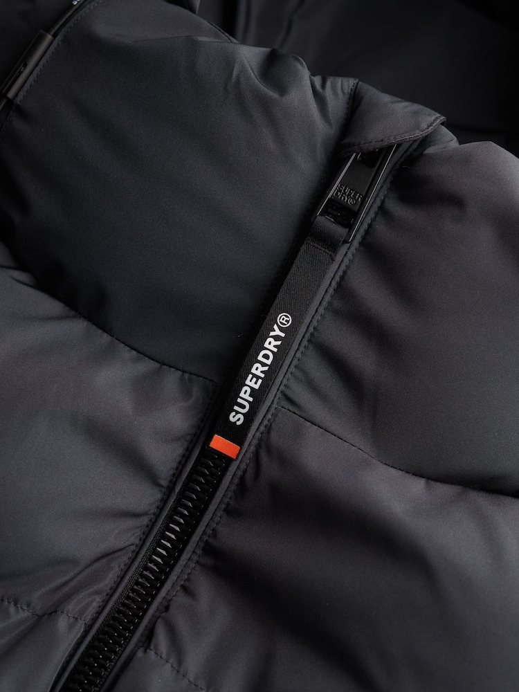 Superdry Midnight Black Hooded Sports Puffer Jacket - Image 6 of 6