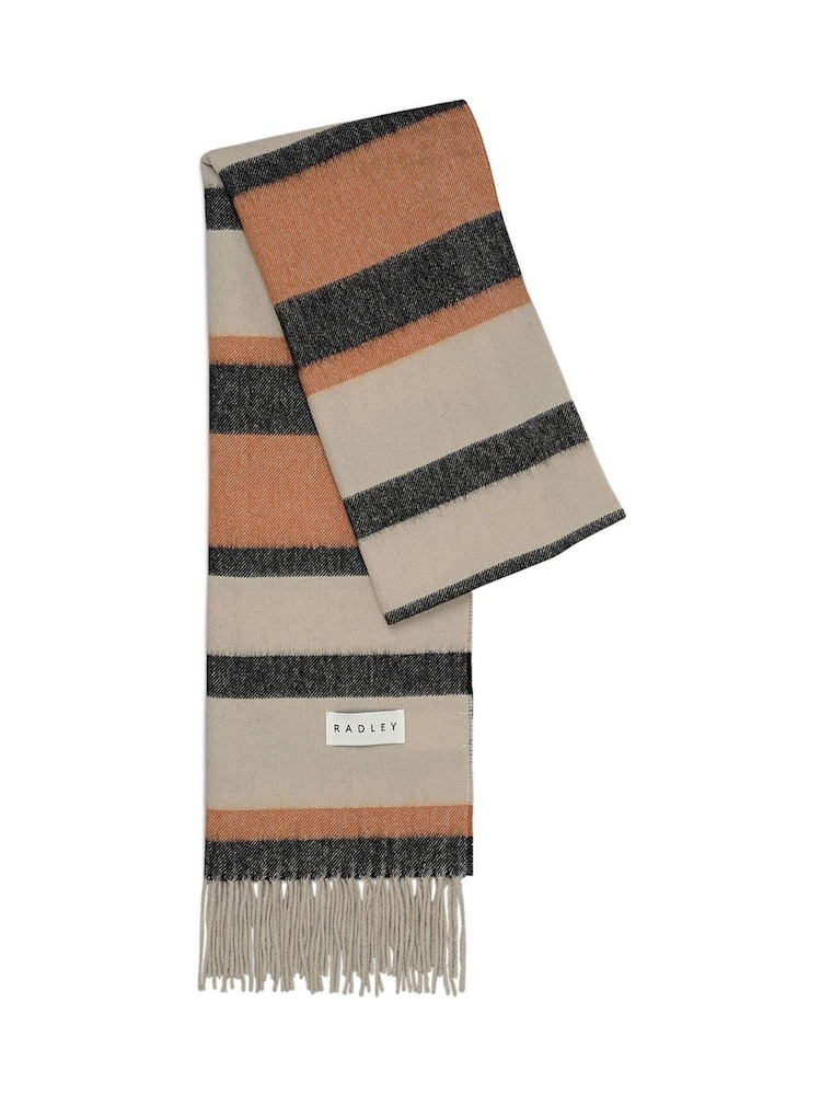 Radley Stripe White Scarf - صورة 1 من 2 Radley Stripe White Scarf - صورة 1 من 2