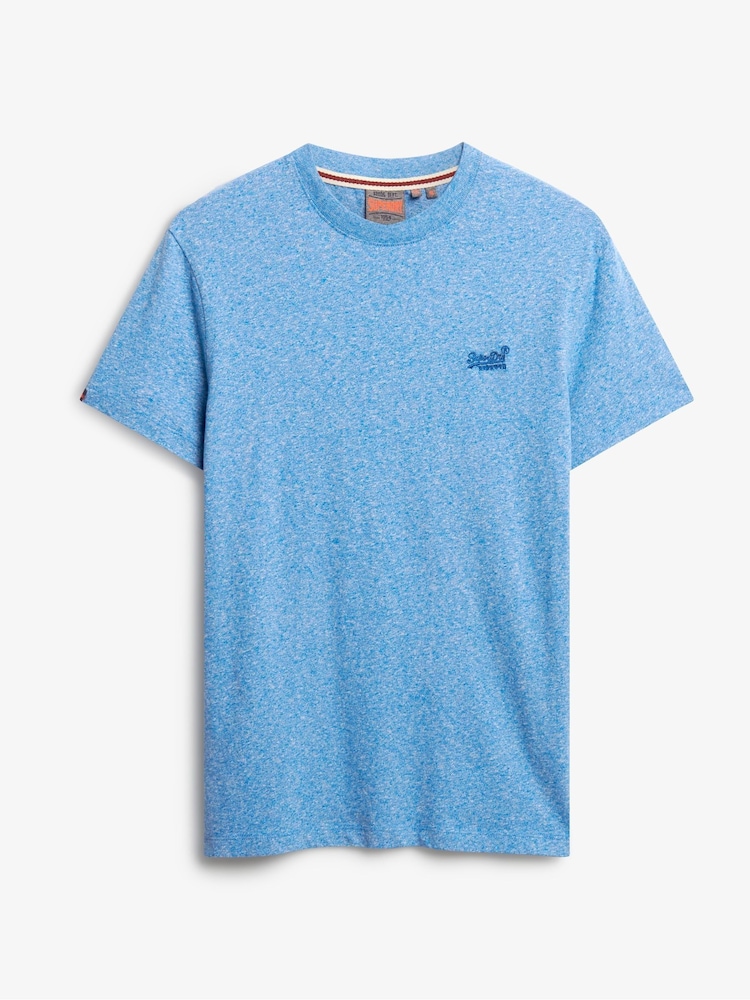 Superdry Blue Essential Logo Embroidered T-Shirts 3 Pack - Image 2 of 4