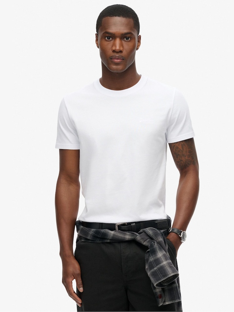 Superdry White Cotton Essential Logo T-Shirts 3 Pack - Image 3 of 3