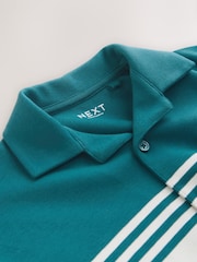 Albastru verzui Albastru/Ocru - Cămașă Jerseu cu nasturi și mânecă scurtă (3-16ani) - Imaginea 8 din 8