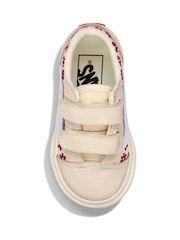 Crèmekleurig/rood - Vans Toddler Old Skool Trainers - Afbeelding 2 van 2