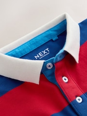 Red/Blue Relaxed Fit Stripe Short Sleeve Polo Shirt (3-16yrs) - Image 8 of 9