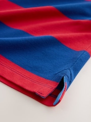 Red/Blue Relaxed Fit Stripe Short Sleeve Polo Shirt (3-16yrs) - Image 9 of 9