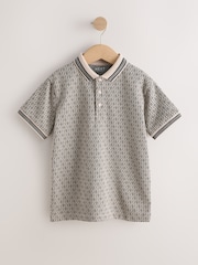 Neutral/Schwarz - Kurzarm-Poloshirt aus Jersey (3-16Jahre) - Bild 5 von 8