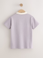 Violet mov mov - Tricou polo cu mânecă scurtă din jacquard (3-16ani) - Imaginea 2 din 4