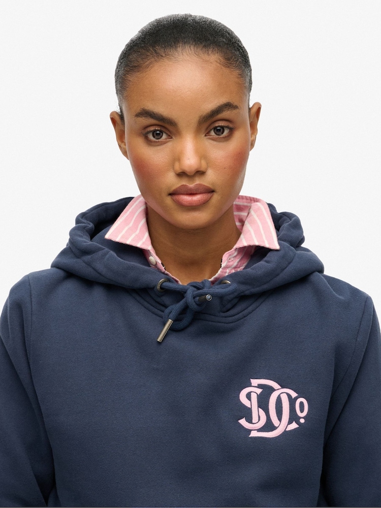 Superdry Blue Neon Logo Overhead Hoodie - Image 4 of 4