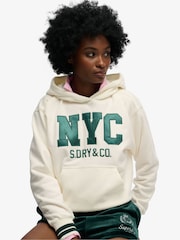Superdry Cream Country Club Varsity Hoodie - Image 1 of 5