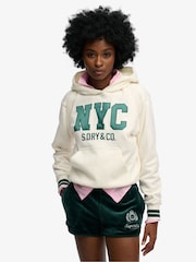 Superdry Cream Country Club Varsity Hoodie - Image 3 of 5