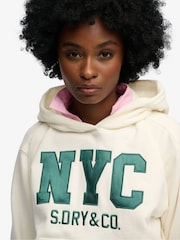 Superdry Cream Country Club Varsity Hoodie - Image 5 of 5