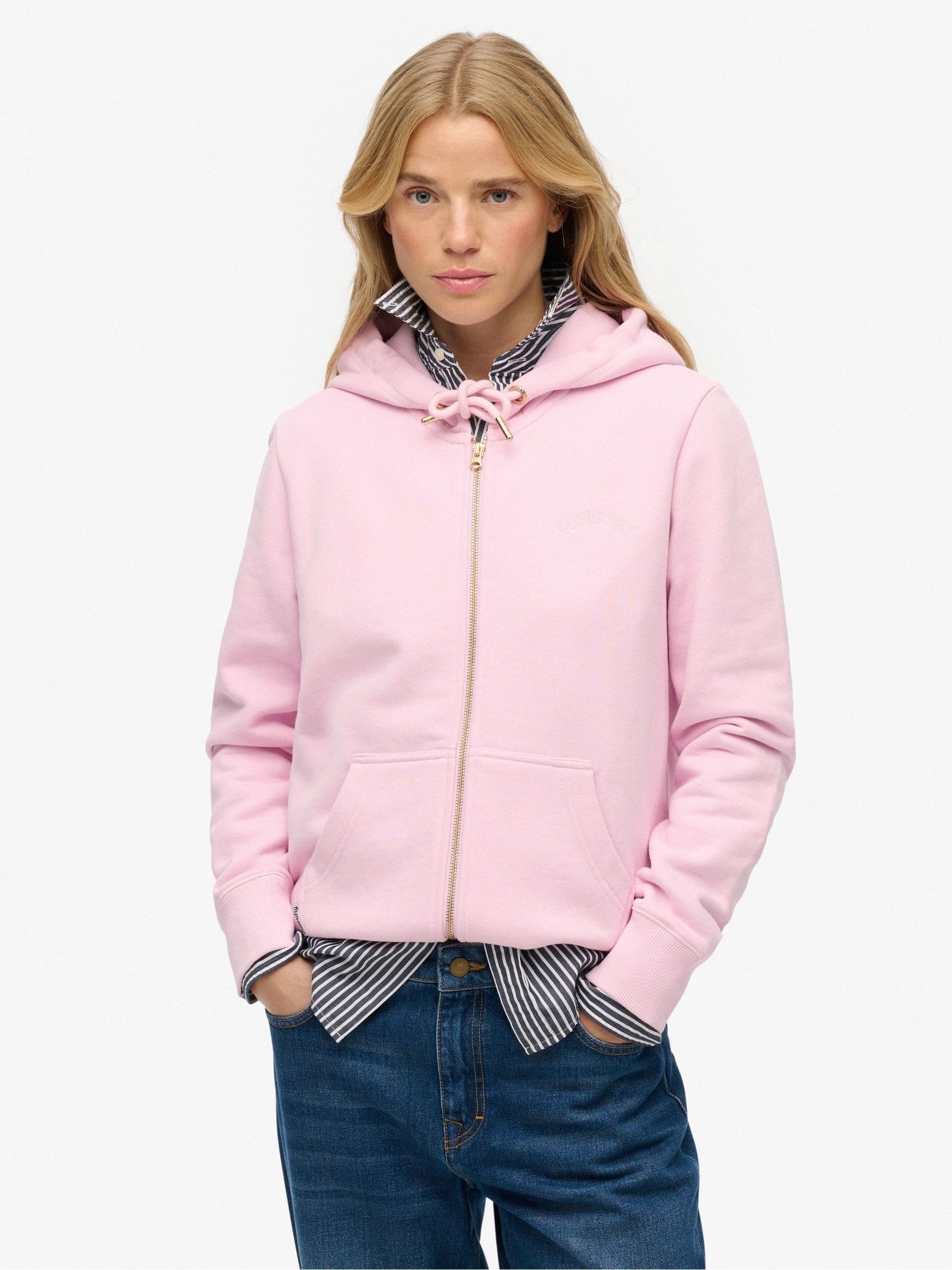 Buy Superdry Pink Essential Logo Zip Hoodie from Next USA