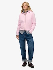 Superdry Pink Essential Logo Zip Hoodie - Image 4 of 5