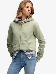 Superdry Green Essential Logo Zip Hoodie - Image 1 of 7