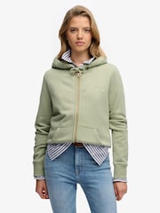 Superdry Green Essential Logo Zip Hoodie - Image 4 of 7