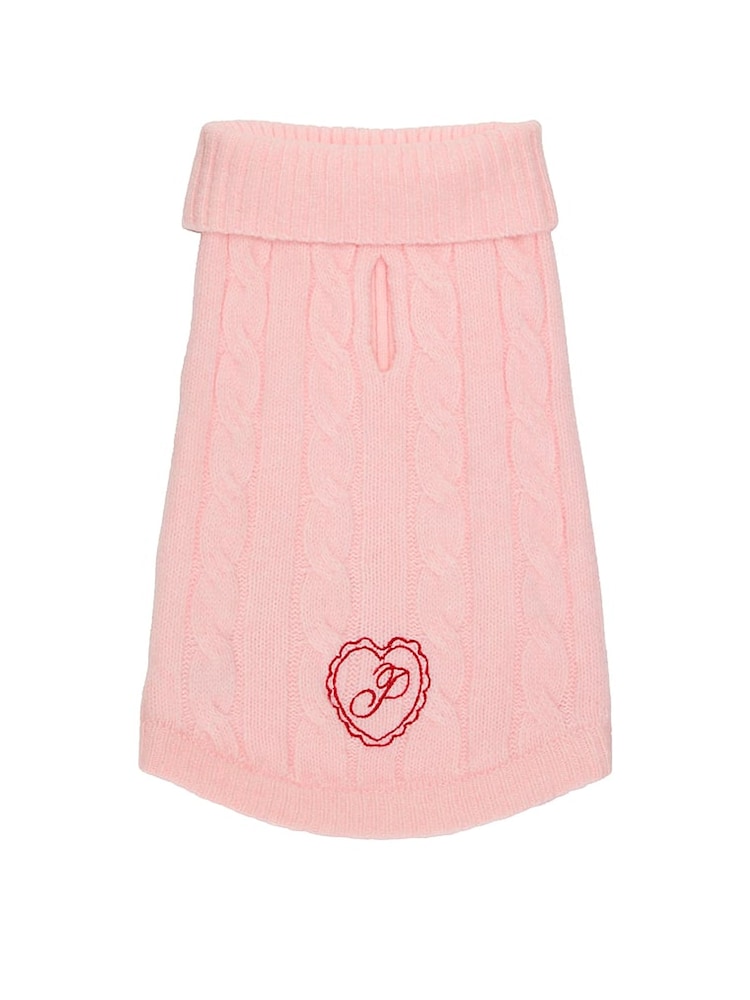 Victoria's Secret Pink Pink Tulip Cable Knit Pet Jumper - Image 1 of 2 Victoria's Secret Pink Pink Tulip Cable Knit Pet Jumper - Image 1 of 2