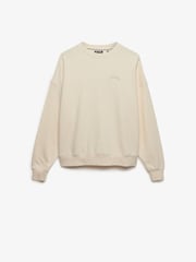 Superdry Cream Essential Logo Crew Neck Sweatshirt - Image 6 of 6