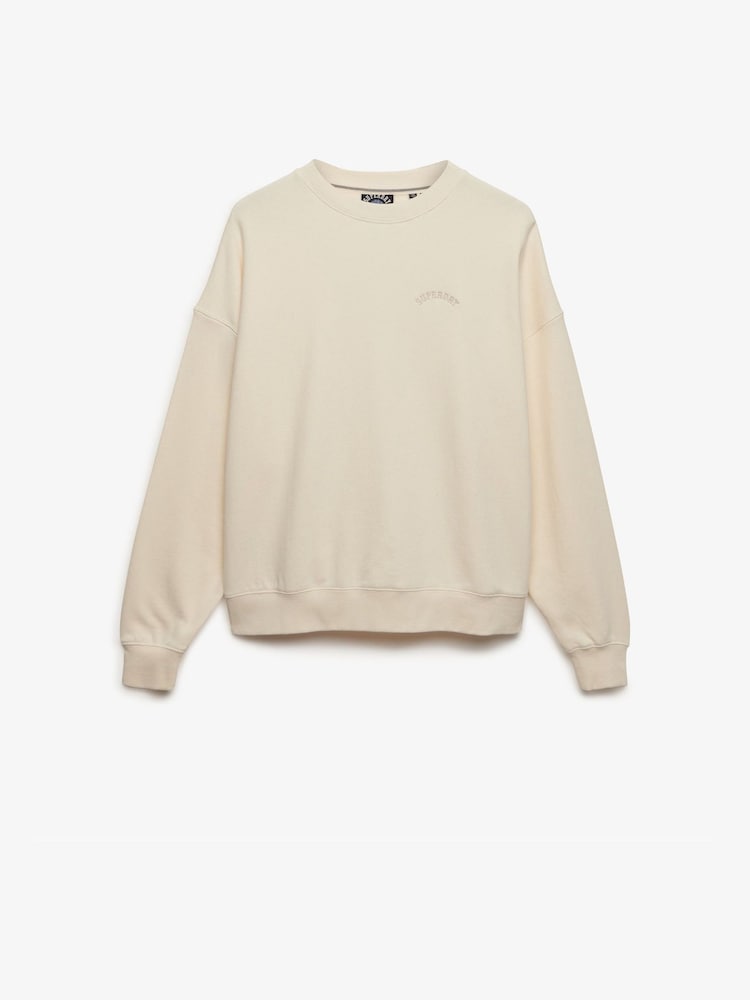Superdry Cream Essential Logo Crew Neck Sweatshirt - Image 6 of 6
