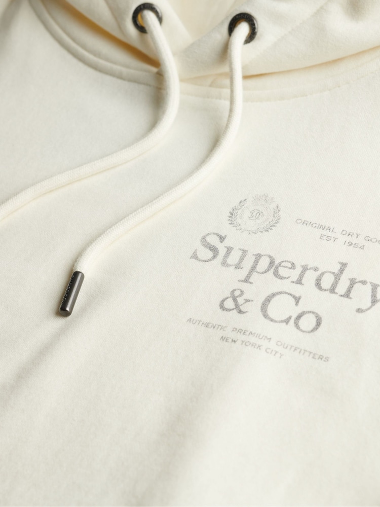 Superdry Cream Luxe Casual Relaxed Hoodie - Image 7 of 7