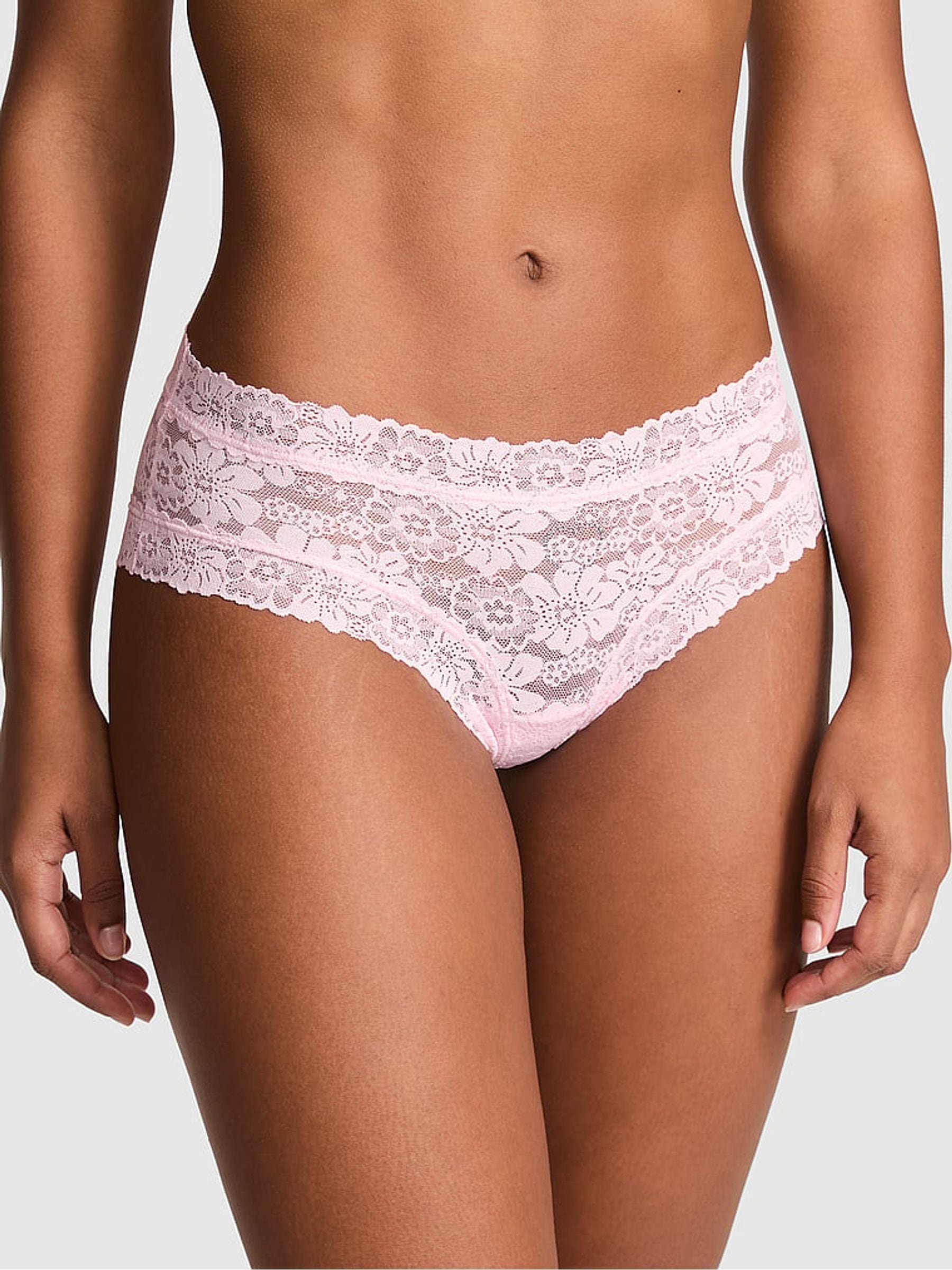 Victoria's Secret PINK Pink Tulip Cheeky Floral Lace Knickers