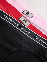 Victoria's Secret Black/Pink/Red/Shine Hipster Logo 4 Pack Knickers - Image 8 of 8