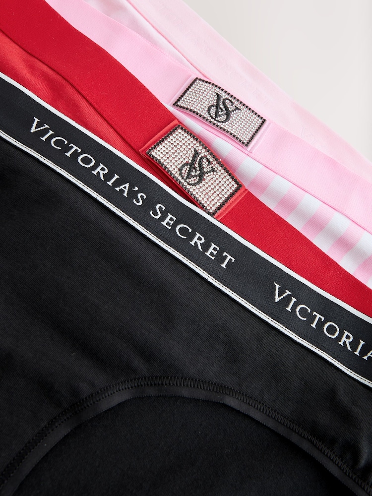 Victoria's Secret Black/Pink/Red/Shine Hipster Logo 4 Pack Knickers - Image 8 of 8 Victoria's Secret Black/Pink/Red/Shine Hipster Logo 4 Pack Knickers - Image 8 of 8