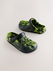 Black/Green Marble Clogs - Image 1 of 5
