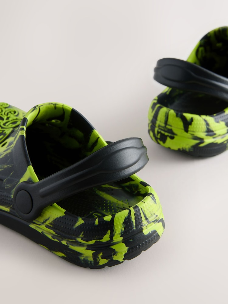 Black/Green Marble Clogs - Image 5 of 5