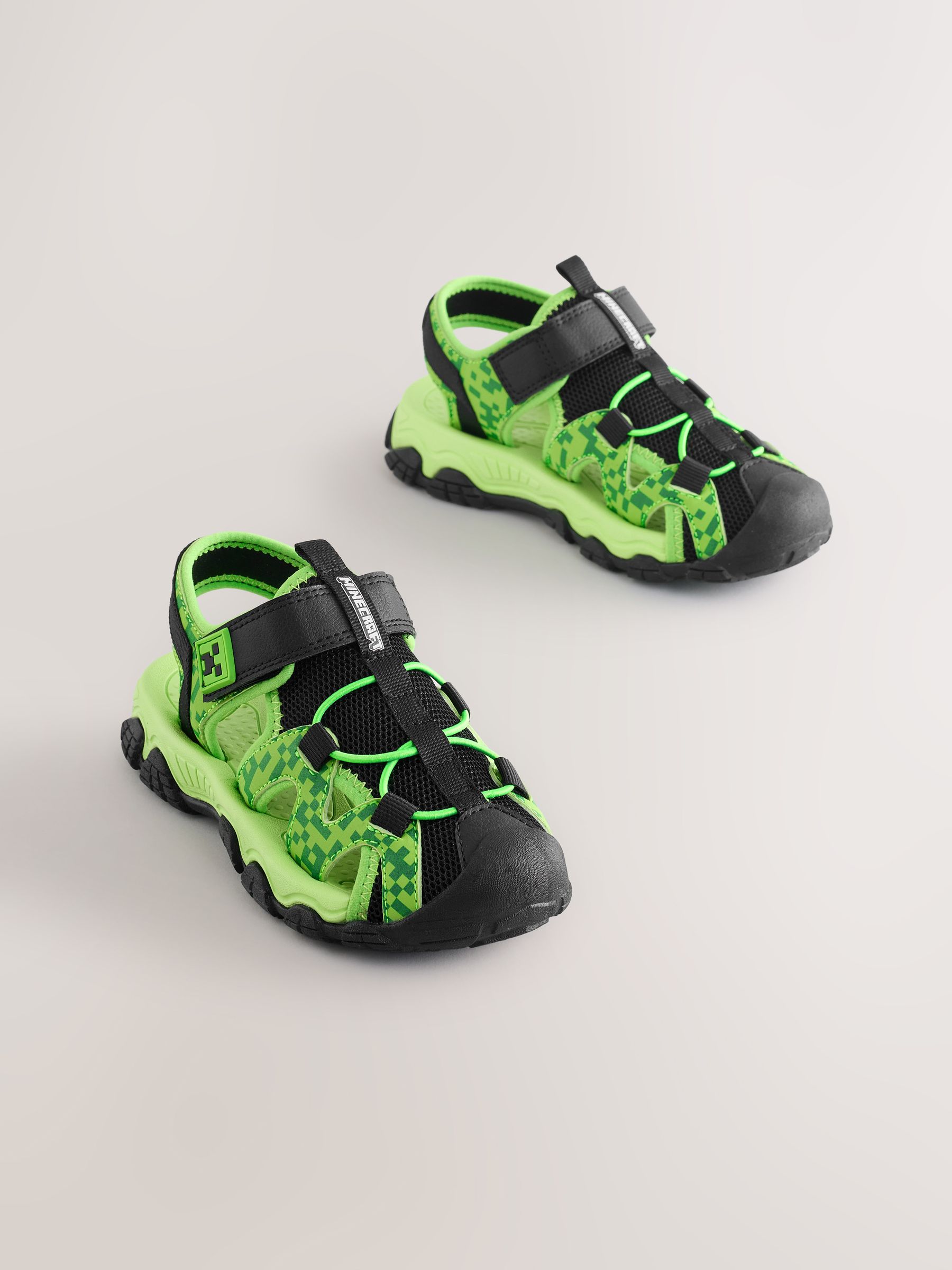 Buy Black/Green Minecraft Bumptoe Trekker Walking Sandals from