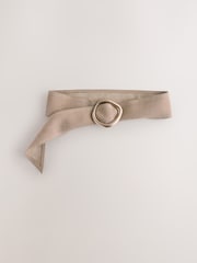Taupe Brown Wide Leather Belt - Image 1 of 3