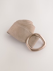 Taupe Brown Wide Leather Belt - Image 2 of 3