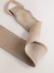 Taupe Brown Wide Leather Belt - Image 3 of 3