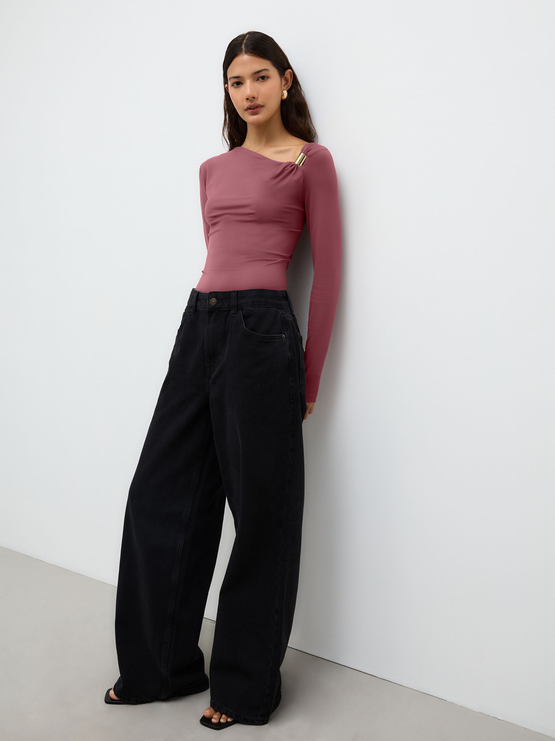 Cumpără Violet mov mov - Soft Touch Nylon Asymmetric Hardware Long