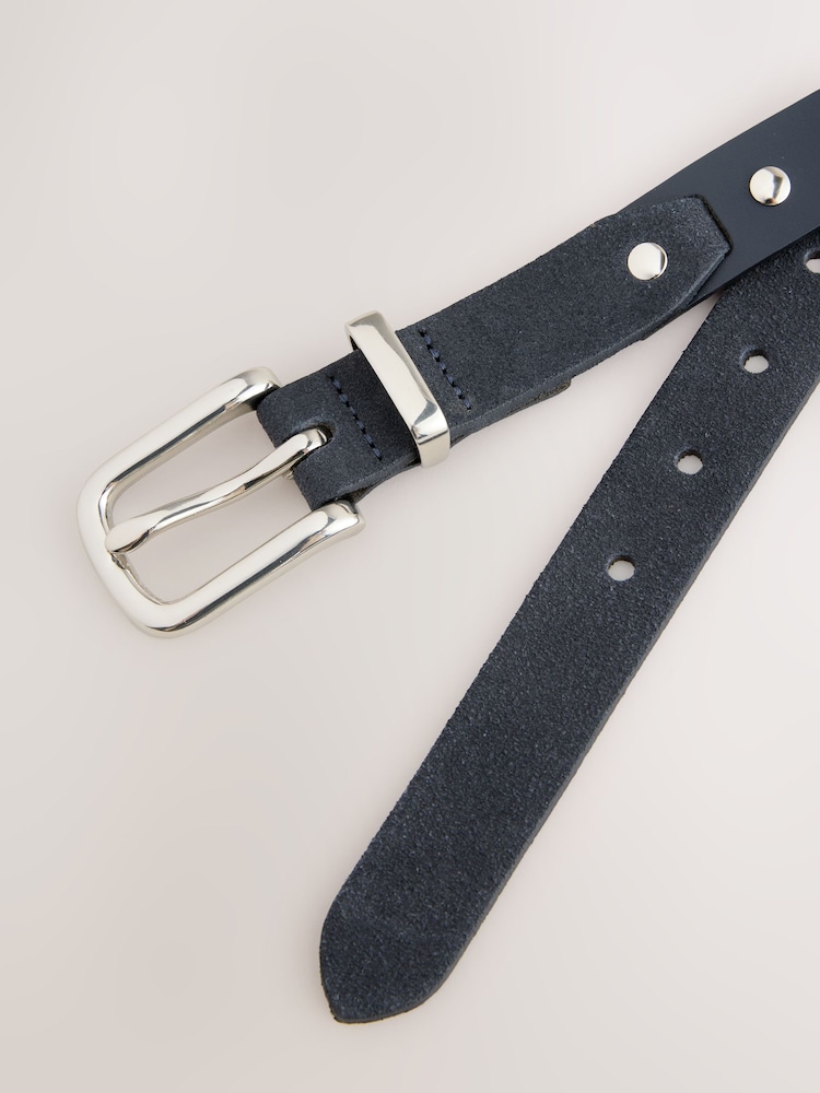 Navy Regular Leather Mix Belt - Image 3 of 3