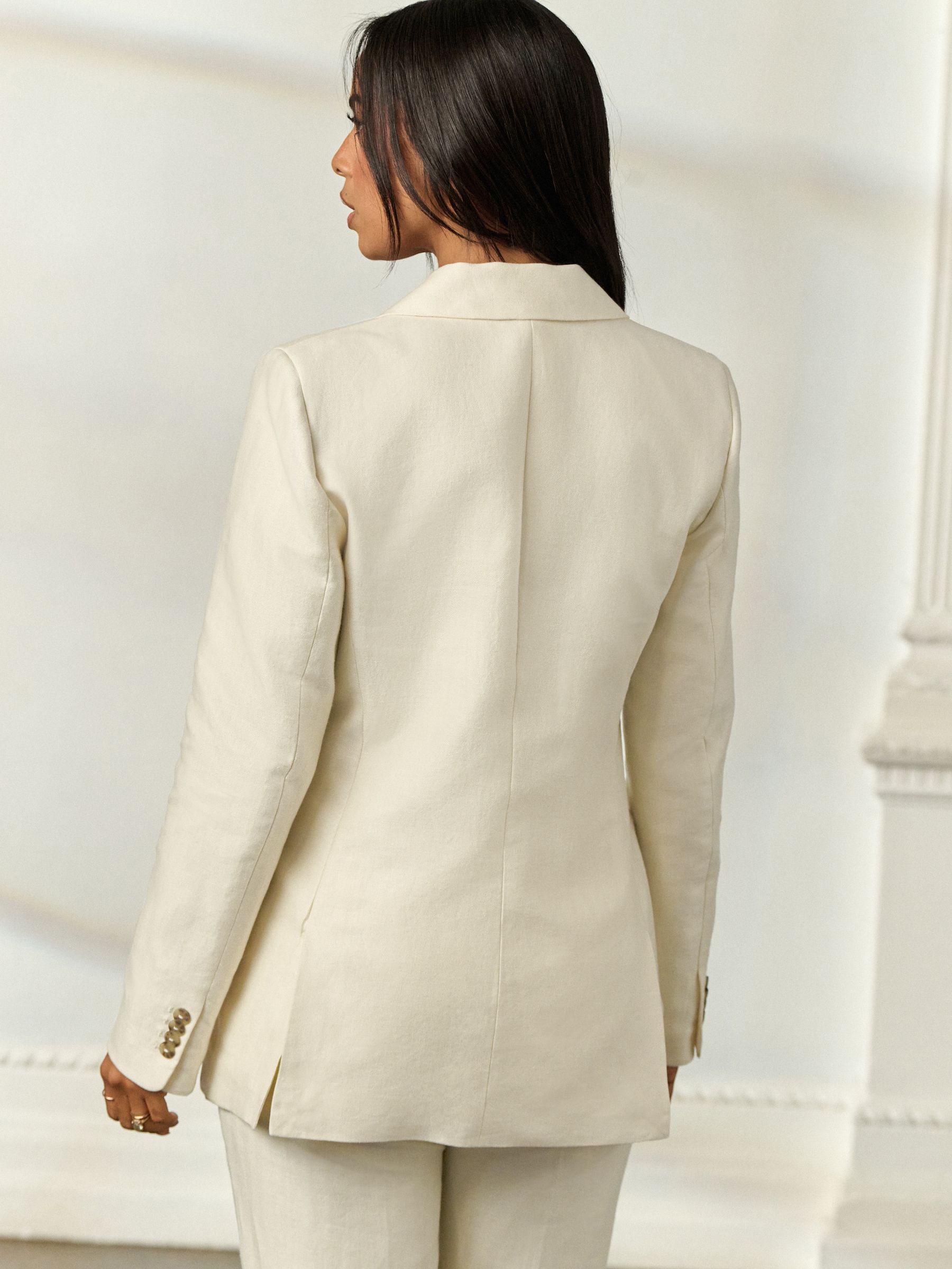 Buy Ivory N. Premium 100% Linen Single Breasted Blazer from Next USA