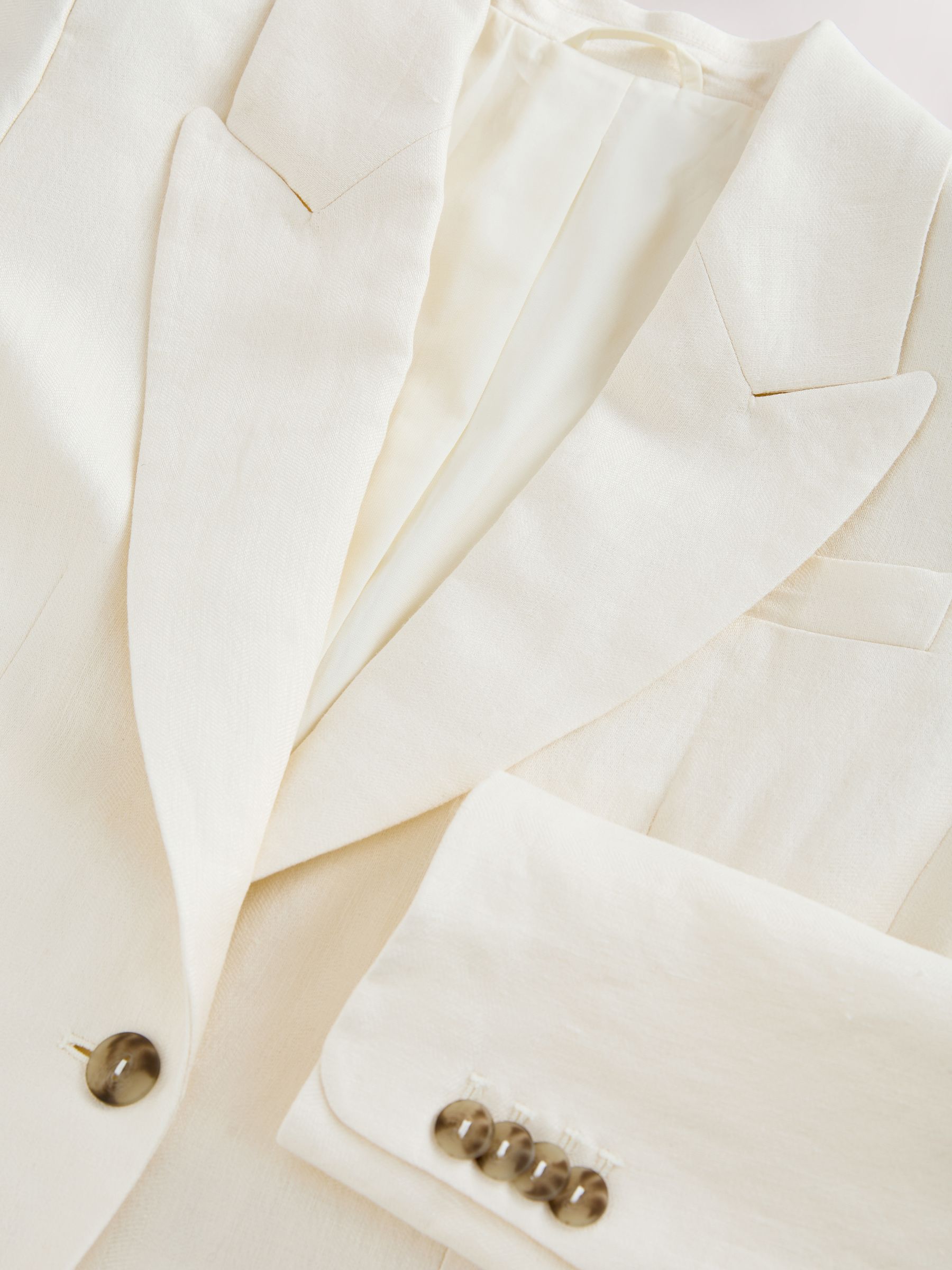 Buy Ivory N. Premium 100% Linen Single Breasted Blazer from the