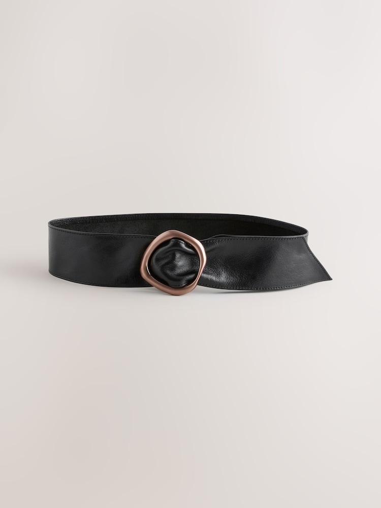 Black Wide Leather Belt - Image 1 of 3