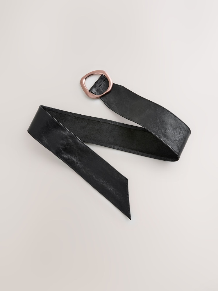 Black Wide Leather Belt - Image 2 of 3